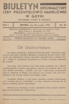 Biuletyn Informacyjny Izby Przemysłowo-Handlowej w Gdyni. 1933, nr 34
