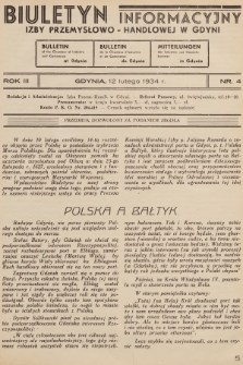 Biuletyn Informacyjny Izby Przemysłowo-Handlowej w Gdyni. 1934, nr 4