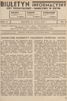 Biuletyn Informacyjny Izby Przemysłowo-Handlowej w Gdyni. 1934, nr 8
