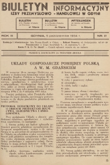 Biuletyn Informacyjny Izby Przemysłowo-Handlowej w Gdyni. 1934, nr 27