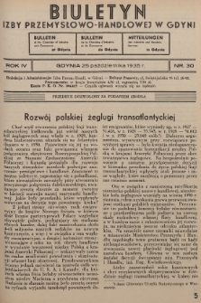 Biuletyn Izby Przemysłowo-Handlowej w Gdyni. 1935, nr 30