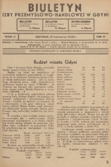 Biuletyn Izby Przemysłowo-Handlowej w Gdyni. 1936, nr 11