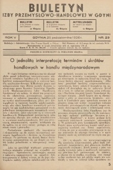 Biuletyn Izby Przemysłowo-Handlowej w Gdyni. 1936, nr 29