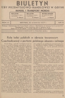Biuletyn Izby Przemysłowo-Handlowej w Gdyni : handel i transport morski. 1937, nr 18