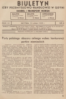 Biuletyn Izby Przemysłowo-Handlowej w Gdyni : handel i transport morski. 1938, nr 3