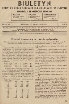 Biuletyn Izby Przemysłowo-Handlowej w Gdyni : handel i transport morski. 1938, nr 8