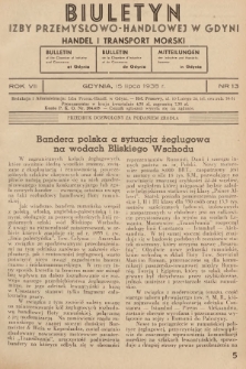 Biuletyn Izby Przemysłowo-Handlowej w Gdyni : handel i transport morski. 1938, nr 13