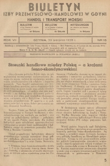 Biuletyn Izby Przemysłowo-Handlowej w Gdyni : handel i transport morski. 1938, nr 16