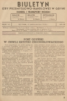 Biuletyn Izby Przemysłowo-Handlowej w Gdyni : handel i transport morski. 1938, nr 19