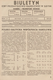 Biuletyn Izby Przemysłowo-Handlowej w Gdyni : handel i transport morski. 1938, nr 20