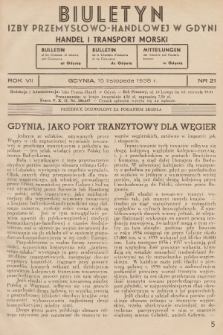 Biuletyn Izby Przemysłowo-Handlowej w Gdyni : handel i transport morski. 1938, nr 21