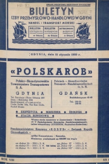 Biuletyn Izby Przemysłowo-Handlowej w Gdyni : handel i transport morski. 1939, nr 1