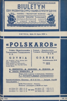 Biuletyn Izby Przemysłowo-Handlowej w Gdyni : handel i transport morski. 1939, nr 13