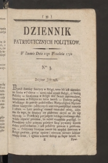 Dziennik Patryotycznych Politykow. 1792, nr 3