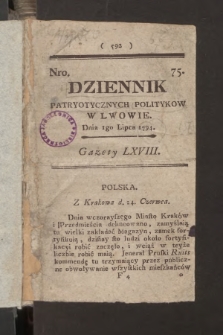 Dziennik Patryotycznych Politykow we Lwowie. 1794, nr 75
