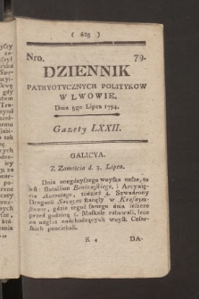 Dziennik Patryotycznych Politykow we Lwowie. 1794, nr 79