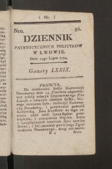 Dziennik Patryotycznych Politykow we Lwowie. 1794, nr 86