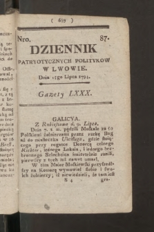 Dziennik Patryotycznych Politykow we Lwowie. 1794, nr 87