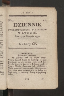 Dziennik Patryotycznych Politykow we Lwowie. 1794, nr 112