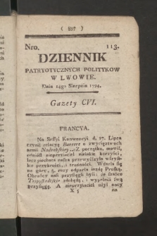 Dziennik Patryotycznych Politykow we Lwowie. 1794, nr 113