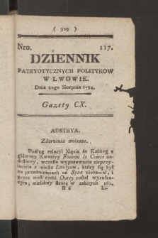 Dziennik Patryotycznych Politykow we Lwowie. 1794, nr 117