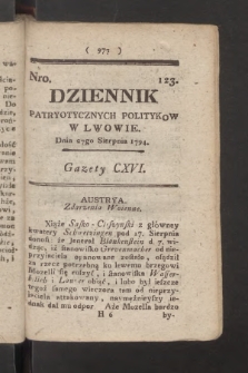 Dziennik Patryotycznych Politykow we Lwowie. 1794, nr 123