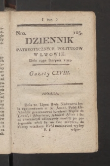 Dziennik Patryotycznych Politykow we Lwowie. 1794, nr 125