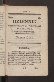 Dziennik Patryotycznych Politykow we Lwowie. 1794, nr 126