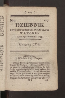 Dziennik Patryotycznych Politykow we Lwowie. 1794, nr 127