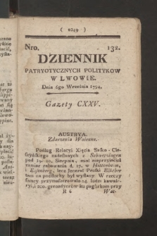 Dziennik Patryotycznych Politykow we Lwowie. 1794, nr 132