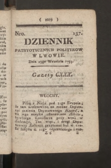 Dziennik Patryotycznych Politykow we Lwowie. 1794, nr 137
