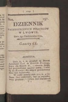 Dziennik Patryotycznych Politykow we Lwowie. 1794, nr 157