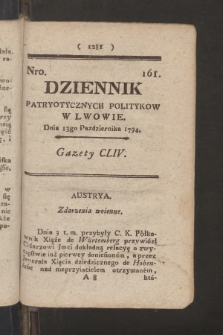 Dziennik Patryotycznych Politykow we Lwowie. 1794, nr 161