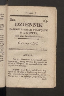 Dziennik Patryotycznych Politykow we Lwowie. 1794, nr 163