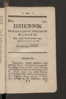 Dziennik Patryotycznych Politykow we Lwowie. 1794, nr 166