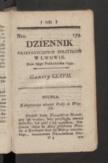 Dziennik Patryotycznych Politykow we Lwowie. 1794, nr 174