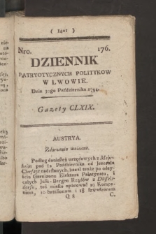 Dziennik Patryotycznych Politykow we Lwowie. 1794, nr 176