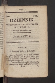 Dziennik Patryotycznych Politykow we Lwowie. 1794, nr 207