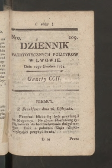 Dziennik Patryotycznych Politykow we Lwowie. 1794, nr 209