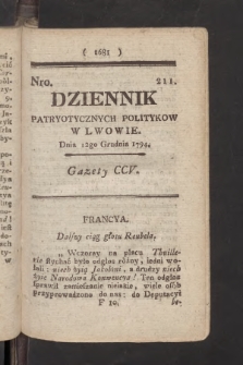 Dziennik Patryotycznych Politykow we Lwowie. 1794, nr 211