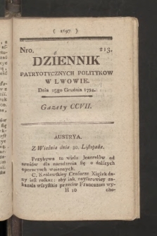 Dziennik Patryotycznych Politykow we Lwowie. 1794, nr 213
