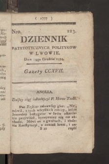 Dziennik Patryotycznych Politykow we Lwowie. 1794, nr 223