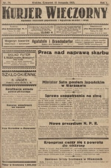 Kurjer Wieczorny : poświęcony sprawom ekonomicznym, giełdowym i politycznym. 1923, nr 74