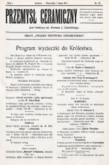 Przemysł Ceramiczny : organ „Związku Przemysłu Ceramicznego”. 1911, nr 15