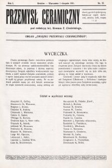 Przemysł Ceramiczny : organ „Związku Przemysłu Ceramicznego”. 1911, nr 17