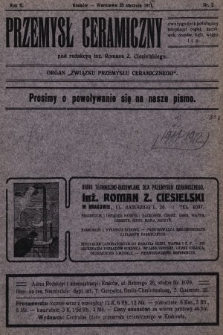 Przemysł Ceramiczny : organ „Związku Przemysłu Ceramicznego”. 1912, nr 2