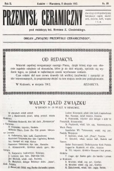 Przemysł Ceramiczny : organ „Związku Przemysłu Ceramicznego”. 1912, nr 10