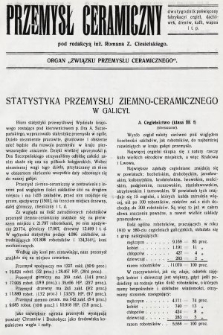 Przemysł Ceramiczny : organ „Związku Przemysłu Ceramicznego”. 1912, nr 13