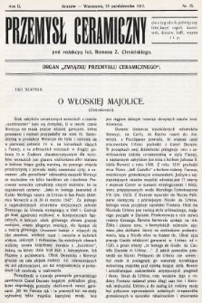Przemysł Ceramiczny : organ „Związku Przemysłu Ceramicznego”. 1912, nr 15