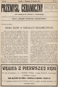 Przemysł Ceramiczny : organ „Związku Przemysłu Ceramicznego”. 1913, nr 11